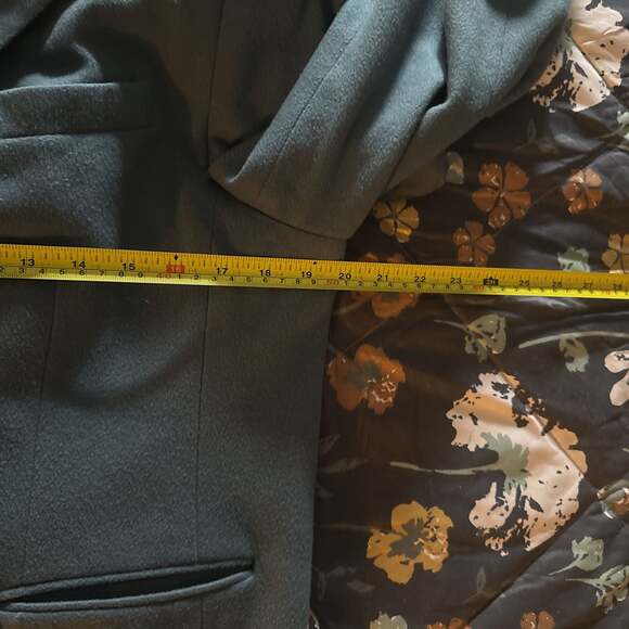 L.L.Bean Women's Green/Teal Wool Blend Blazer Jacket, Size 16, Classic Fit - Picture 6 of 8